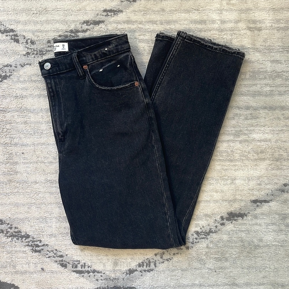 Abercrombie Ultra High Rise Ankle Straight Jeans
